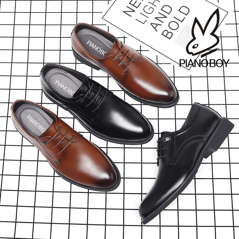HOLLOW LEATHER SHOES MENS SUMMER BUSINESS FORMAL WEAR KOREAN FASHION YOUTH BLACK WORK WORK MENS SHOES