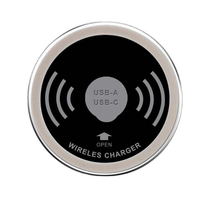 내장형 무선 충전기 데스크탑 고속 충전 가구 사무실 15W 스마트폰 USB 케이블 구멍 QI APPLE HUAWEI