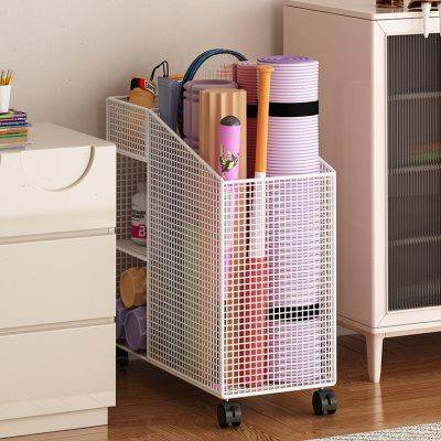 Basketball storage rack floor sports fitness equipment household ball yoga mat decoration basket movable storage rack