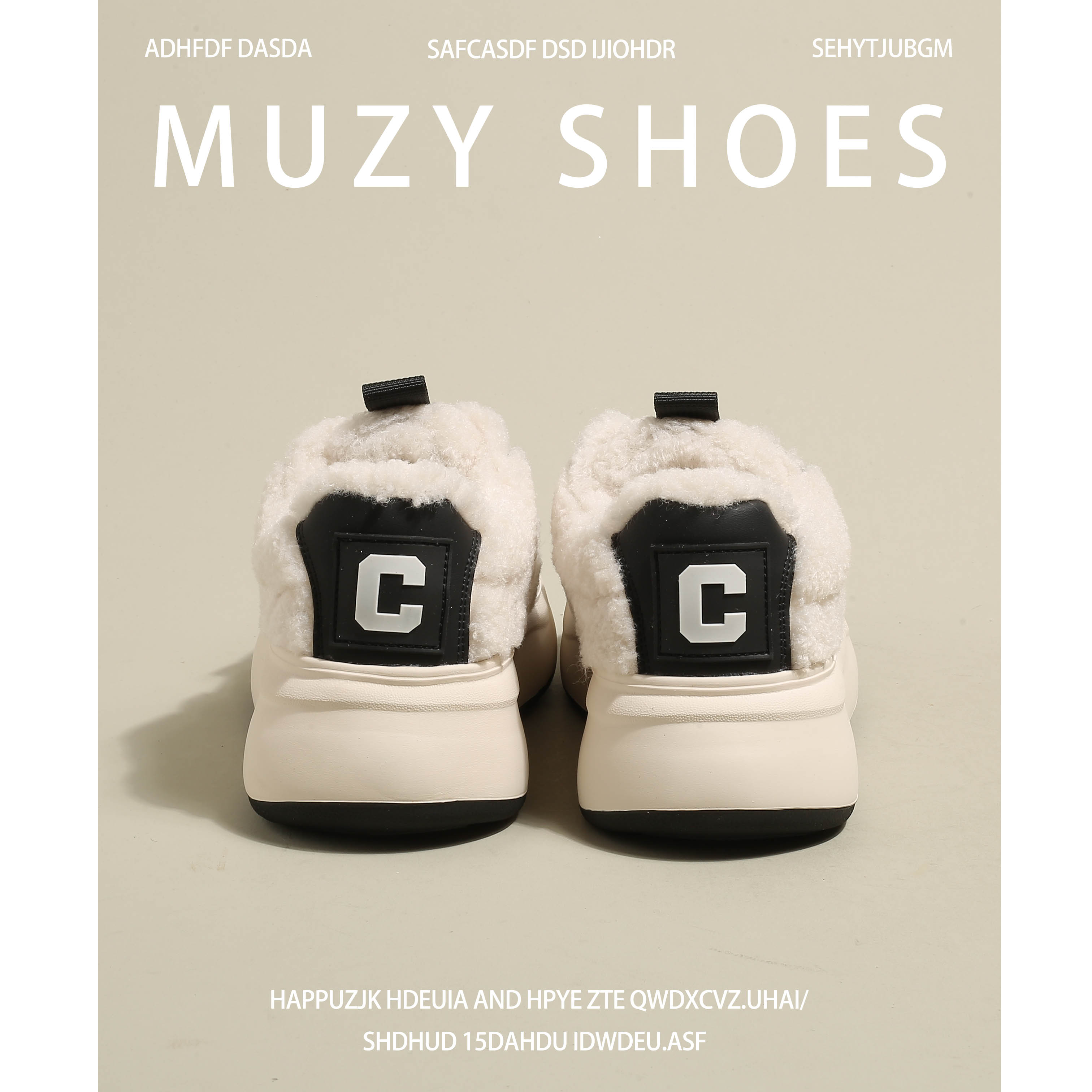 [MZY WOODEN BOAT SHEEP] LAMB WOOL VERSION THICK-SOLED SMALL WHITE SHOES FOR WOMEN FLEECE THICKENED LIGHT CASUAL COTTON SHOES