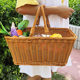 Picnic basket rattan supermarket shopping basket outdoor shopping basket imitation rattan storage basket pastoral picking basket