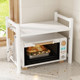 Retractable kitchen storage rack microwave oven rack household white three-layer desktop countertop rice cooker storage