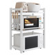 Retractable kitchen storage rack microwave oven rack household white three-layer desktop countertop rice cooker storage