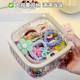 Children's hair accessories storage box desktop large capacity jewelry box with lid for girls' rubber band hairpin cute particles