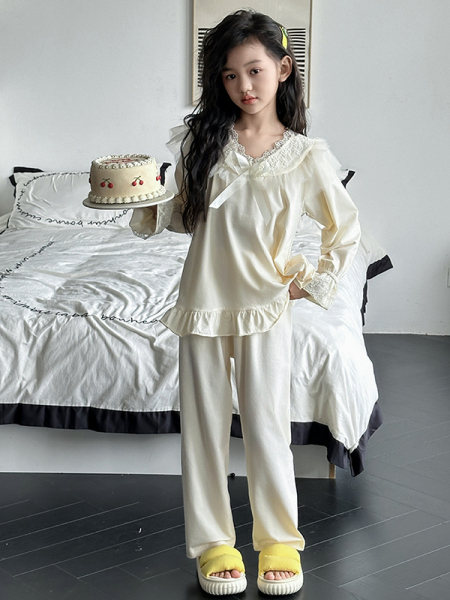 儿童睡衣春秋纯棉2026新款大女童家居服秋季长袖小孩全棉套装洋气 — 4