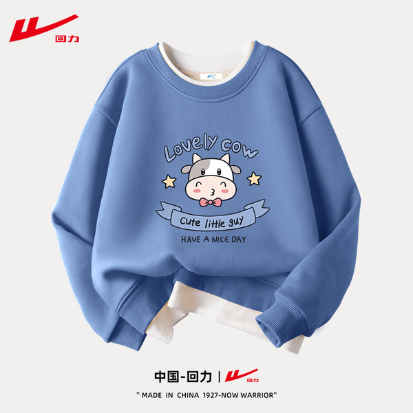 回力儿童卫衣春秋男童运动长袖女童秋季男孩衣服中大童夏休闲秋装 — 5