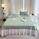 French romantic lace lace ice silk mat three-piece set summer G cool air conditioning mat princess style bed sheet skirt