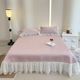 French romantic lace lace ice silk mat three-piece set summer G cool air conditioning mat princess style bed sheet skirt