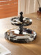 Natural marble entrance entrance hall decoration storage ornament rack aromatherapy jewelry tray double-layer fruit tray