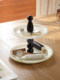 Natural marble entrance entrance hall decoration storage ornament rack aromatherapy jewelry tray double-layer fruit tray