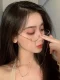 无镜片半框眼镜架网红复古无上框链条眼镜框个性装饰配饰弧形镜架