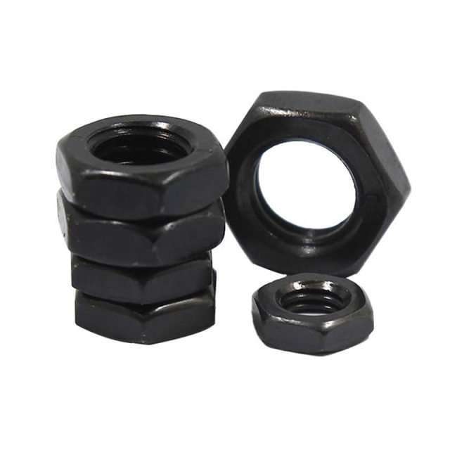 Level 10 thin nut black hair black hexagonal fine teeth reverse nut M10M12M14M16*x1.25x1.5x2x3