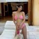 Versión coreana de Swimsuit's New Sexy Back Back y Pequeños Pechos pequeños Recolectados Solid Color Split Bikini Set de tres piezas