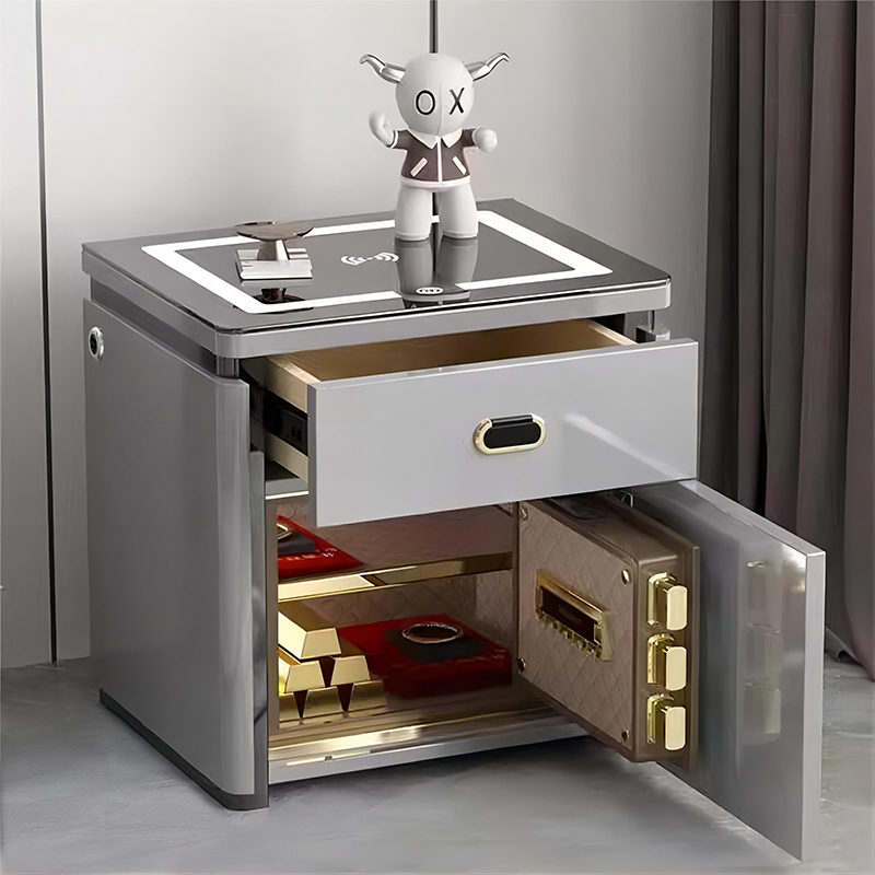 Фирменный сейф Tiger all-in-one cabinet home smart с защитой от кражи прикроватная тумбочка выдвижного типа с отпечатками пальцев прикроватная тумбочка с беспроводной зарядкой аудио Изображение 1