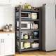 Fenced kitchen storage rack floor-standing multi-layer microwave oven storage rack household storage warehouse rack
