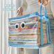 Transparent book storage box Large size book box Student-packing book storage artifact used books dustproof cleaning bag foldable