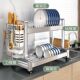 304 stainless steel dish storage rack drain water bowl rack put dishes plate multifunctional kitchen storage rack bowl cabinet