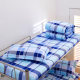 Dormitory blue and white grid d three-piece set student military training bedding single quilt cover bed sheet top and bottom bunk blue stripes 3