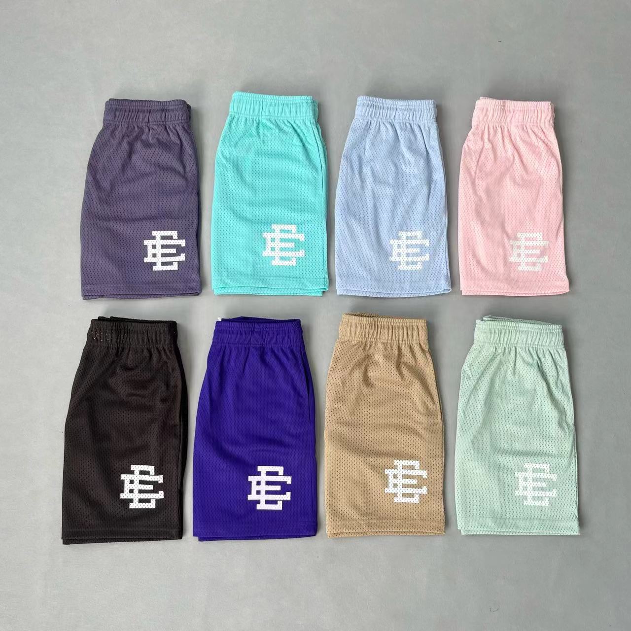 2023 NEW CANDY EE SHORTS BEACH PANTS EUROPEAN AND AMERICAN HIGH STREET COUPLE MESH CROPPED PANTS
