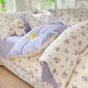 Small and fresh pure cotton four-piece set 60-piece cotton three-piece set dormitory quilt cover hanging edge bed sheet one-line show bedding