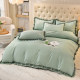 Korean light luxury nude sleeping bed j skirt four-piece set cotton embroidery girl heart pure cotton soft skin-friendly sheet quilt cover bed
