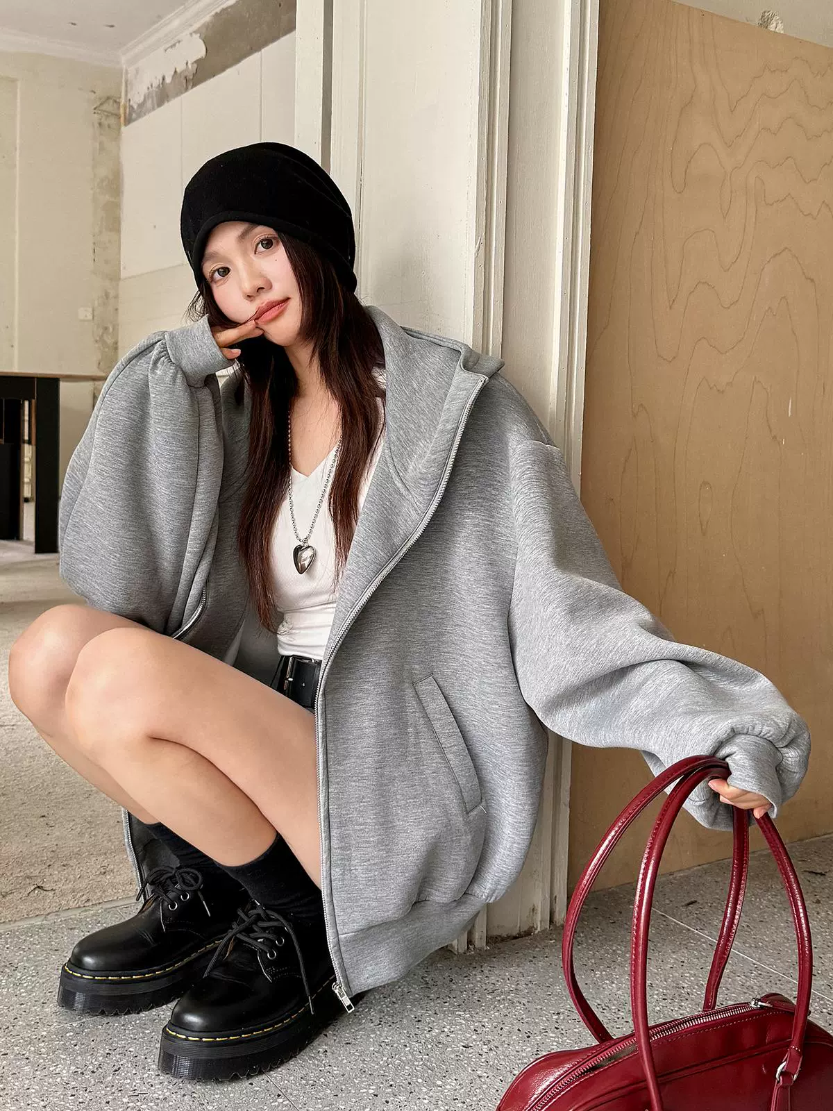 Ретро демисезонный худи, куртка, oversize, для любимого