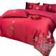 New product all-cotton four-piece set o red wedding sheets and bed cover wedding dragon and phoenix quilt cover wedding bed