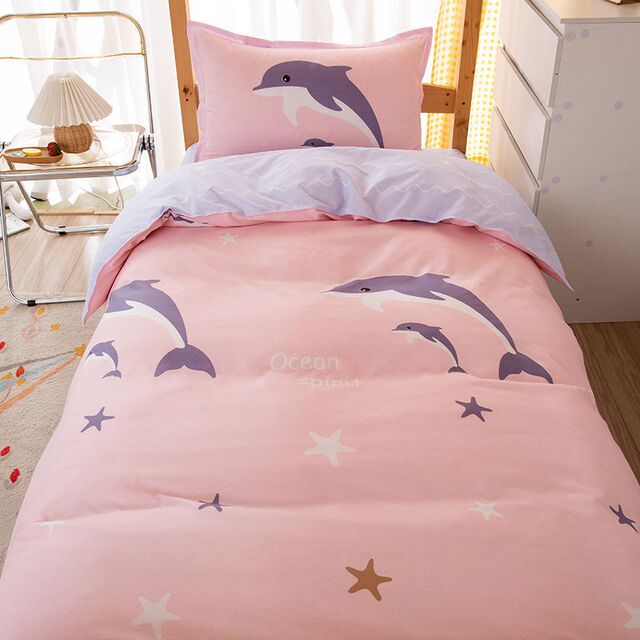 Student dormitory single bed sheet three-piece set grinding and washing quilt cover quilt bed four-piece set quilt set six