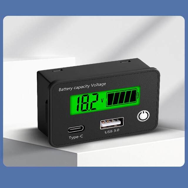 USB fast charging Type-C power meter dc8-30V DC battery power meter display lead acid battery lithium