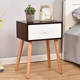 Fully solid wood bedside table simple storage cabinet Nordic bedroom bedside cabinet beech wood legs sofa bedside cabinet bedside rack