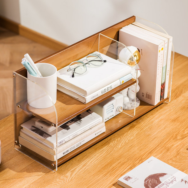 Desktop storage rack desk bookshelf organizer home study desk multi-layer office station storage display rack