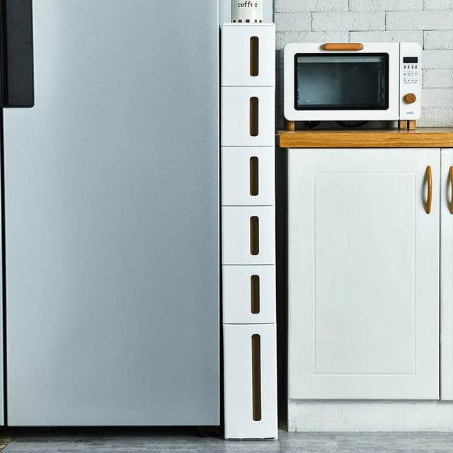 Japanese-style clip storage cabinet drawer kitchen refrigerator side cabinet ultra-narrow bathroom gap storage cabinet
