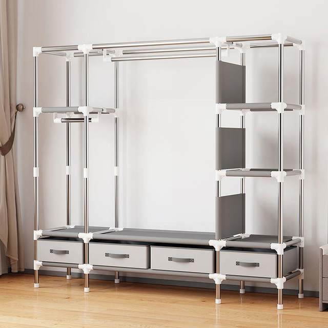 Simple wardrobe, home bedroom, cloth wardrobe for rental house, durable, economical small apartment storage cabinet