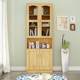 Solid wood RFC bookcase bookcase with dustproof glass door floor-standing integrated wall-mounted and multi-home storage