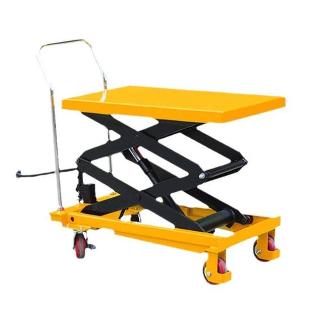 New liftable platform truck mobile scissors type handling tool truck hydraulic lifting manual push truck
