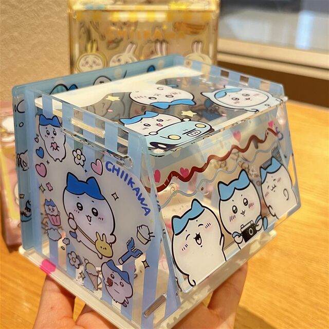 Chiikcawa jiikawa acrylic storage box cute candy box flip desktop storage box dustproof swing