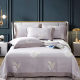 Bamboo fiber ice silk mat summer three-piece set bed cover style summer sheet soft mat summer washable double layer