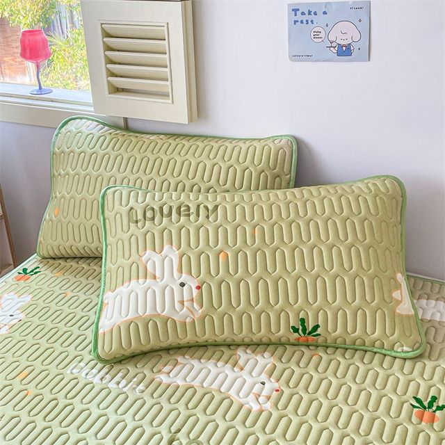 Class A natural latex ice silk mat three-piece set 2024 new I summer children's bed sheet mat soft mat student dormitory