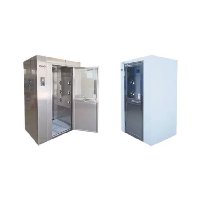 Stainless steel air shower room manufacturer non-standard customized automatic air shower door face recognition processing card swipe access control shower room