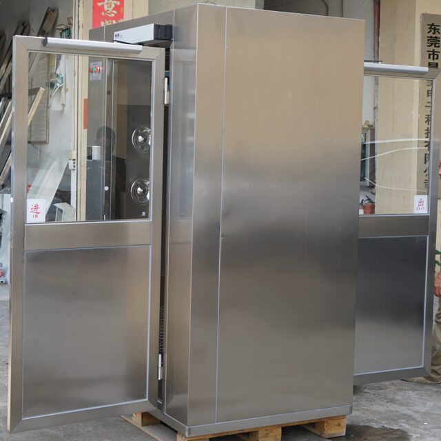 Fully automatic stainless steel air shower room single and double factory direct sales air shower door workshop intelligent air purification air shower room