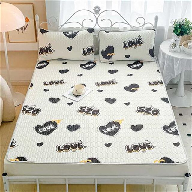 Summer latex mat three-piece set household air-conditioning mat double bed sheet student dormitory mat can be washed