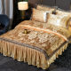 European style tribute satin jacquard bed skirt four-piece set full quilt cover bed sheet 1.5m1.8 bed cover 2 meters bedding