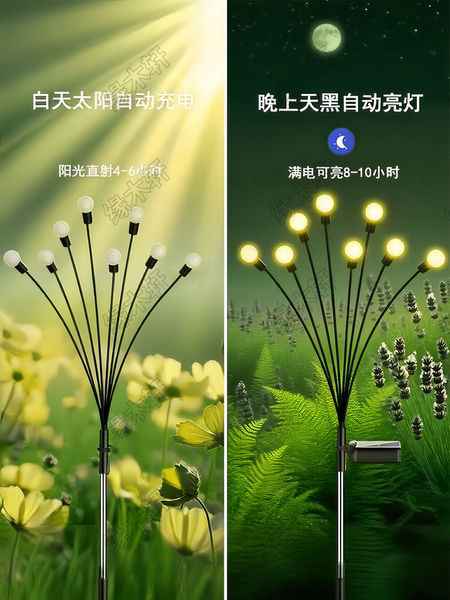 太阳能灯户外灯萤火虫灯庭院灯别墅氛围花园布置装饰灯防水草坪灯