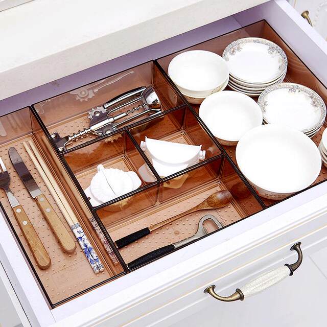 Household kitchen free combination drawer storage box partition box tableware storage grid partition partition sorting box