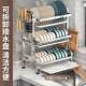 Stainless steel kitchen bowl rack drain rack bowl chopstick plate storage rack household multi-function countertop bowl cabinet
