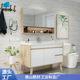 Nordic solid wood vertical wash basin floor-standing simple bathroom wash basin cabinet combination wash basin storage mirror cabinet