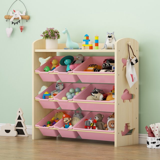 Children's toy storage rack solid wood storage box kindergarten classification cabinet baby bookshelf toy storage artifact household use