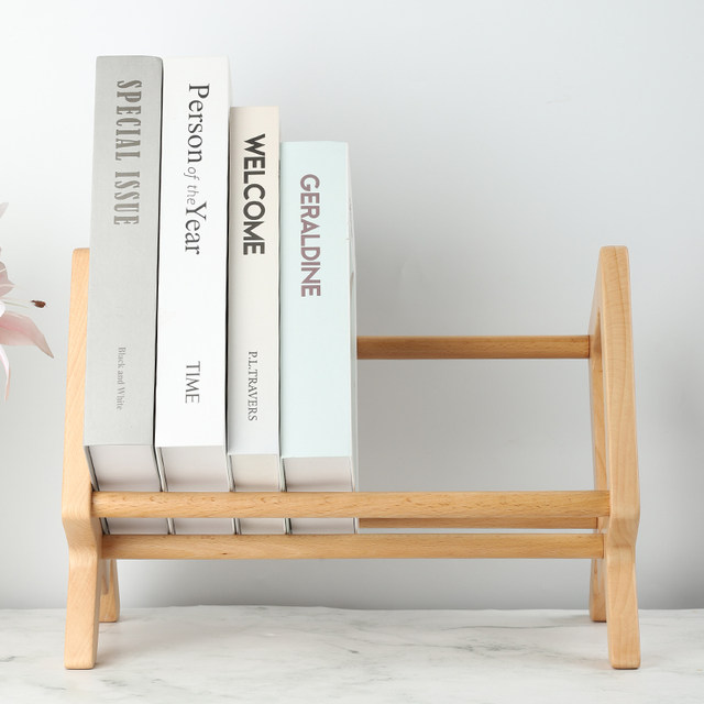 Small bookshelf on solid wood table with bookshelf books and bookshelf holding small storage shelf office documents