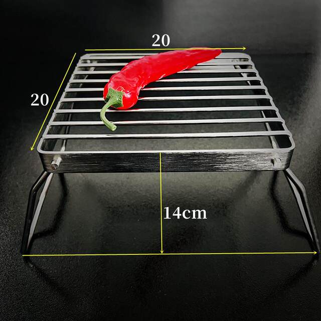 Yinuo Outdoor Stainless Steel Foldable Storage Mini BBQ Mesh Hoist Outdoor Camping Load Bearing Barbecue Mesh Grill