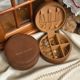 Small round cake Maillard color portable jewelry box ring earring earring necklace small exquisite storage box